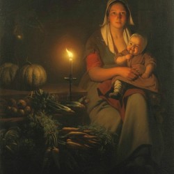 Mother and child at the night market